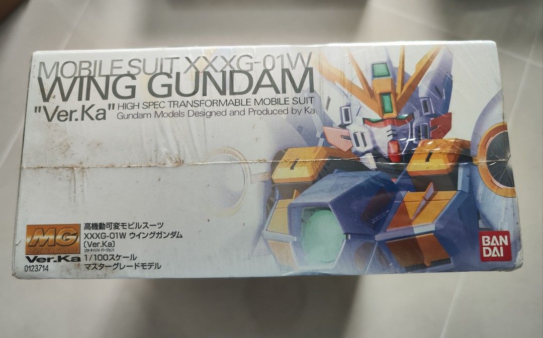 Wing Gundam ver.ka (MG) (Category: Gundam Model Kits) located in Singapore. Submitted by greeniiee (Listing ID 1205460470, Image 3). Description: - Brand new sealed master grade gundam kit for sale. Box abit dented. (refer photos) - Need to sell as moved to a smaller place with space constraints to display them. - Self-collection only..
