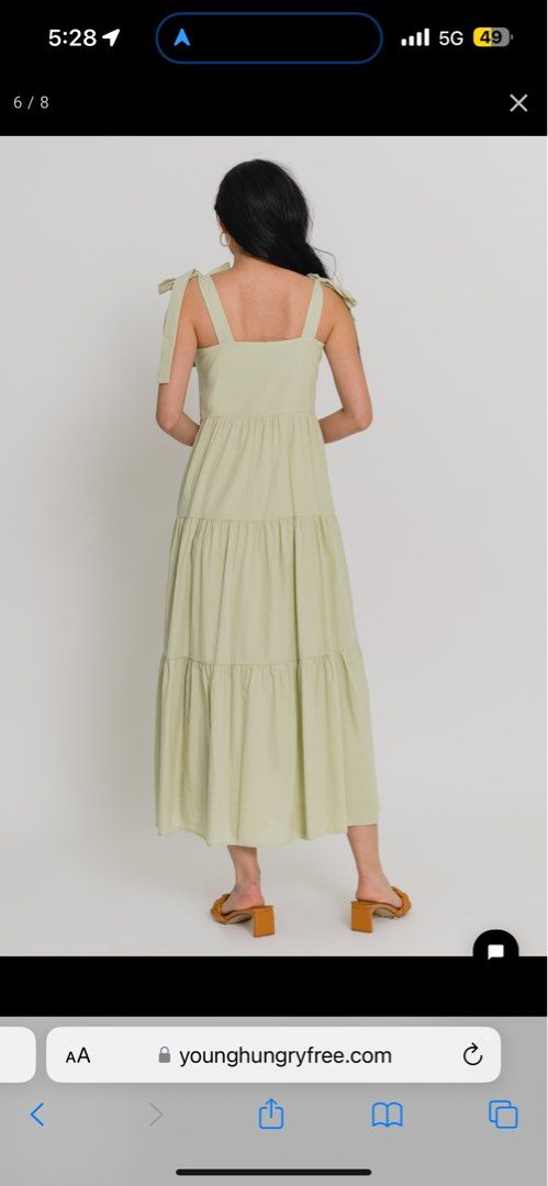 YHF D-I-Y TIERED MAXI IN SAGE GREEN, Women's Fashion, Dresses & Sets ...