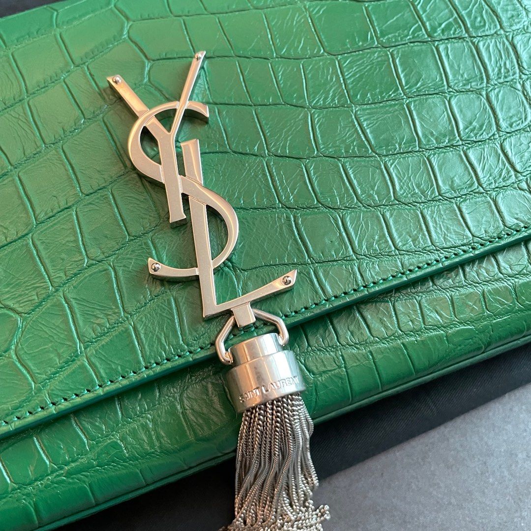YSL Kate Medium Chain Bag With Tassel In Embossed Crocodile Luxury Bags Wallets on Carousell