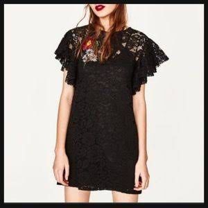 Zara embroidered lace dress with inner lining Women s Fashion Dresses Sets Dresses on Carousell