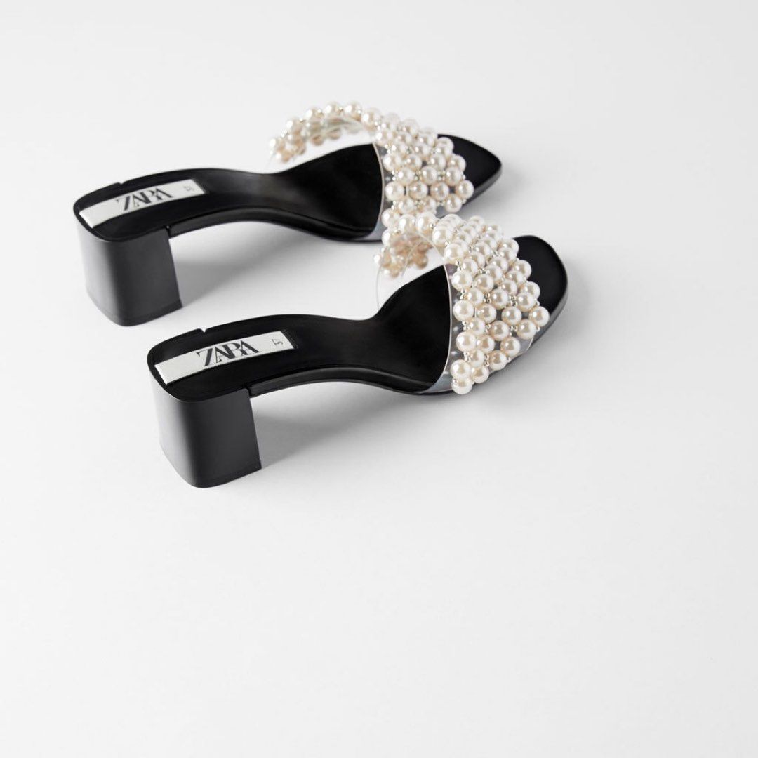 Zara Pearl Heels, Women's Fashion, Footwear, Heels on Carousell