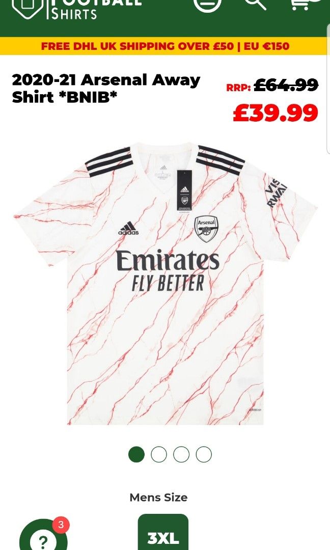 Arsenal London Away Shirt Jersey #14 Aubameyang 2020/2021 EH5815 size 2XL