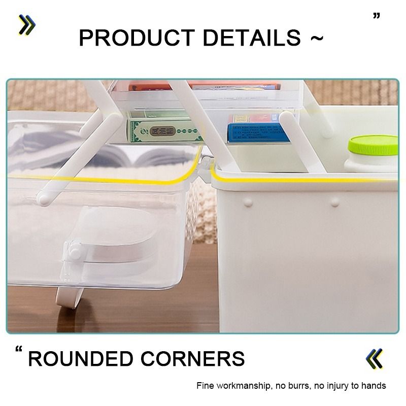 3tiers First Aid Box Tool Box Pill Case Storage Box Plastic Family ...