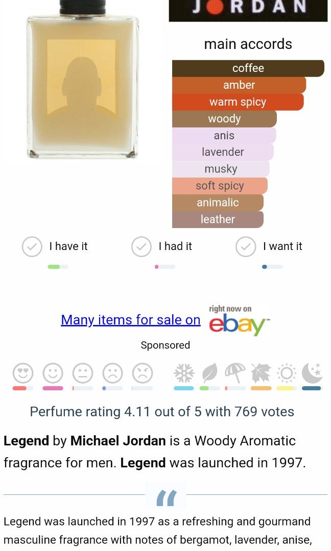 5ml Michael Jordan Legend EDT perfume fragrance 香水, 美容＆個人