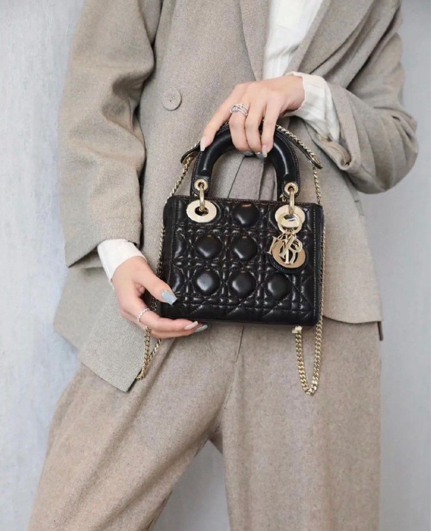 Lady dior mini black on sale