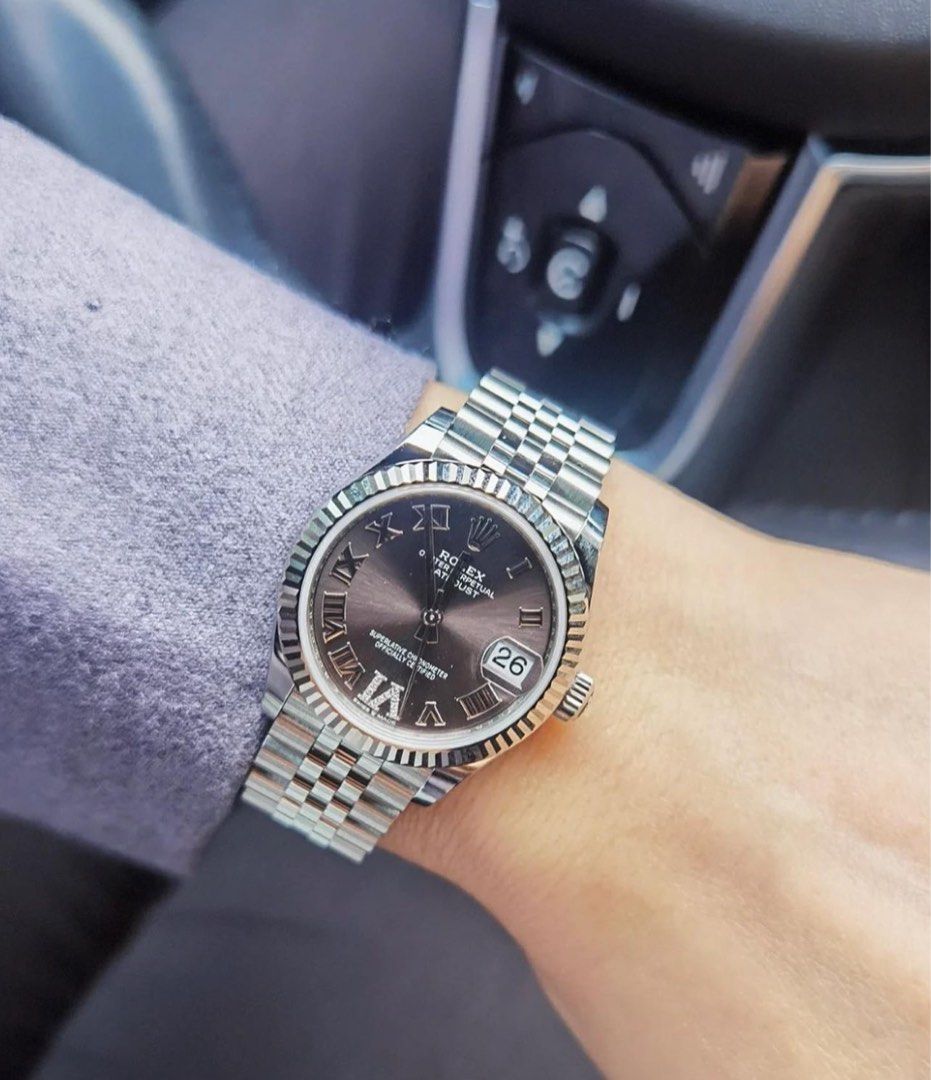 Rolex datejust 31 dark grey deals