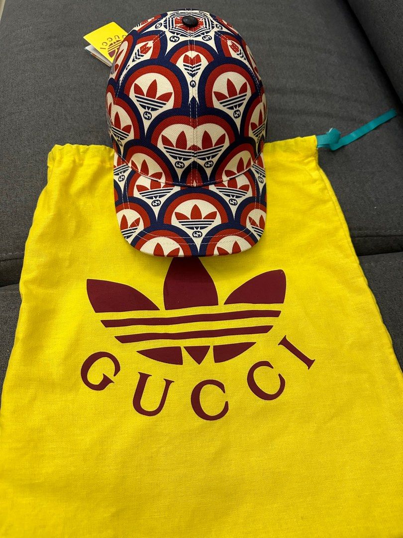 adidas x Gucci Trefoil print baseball hat Men s Fashion Watches