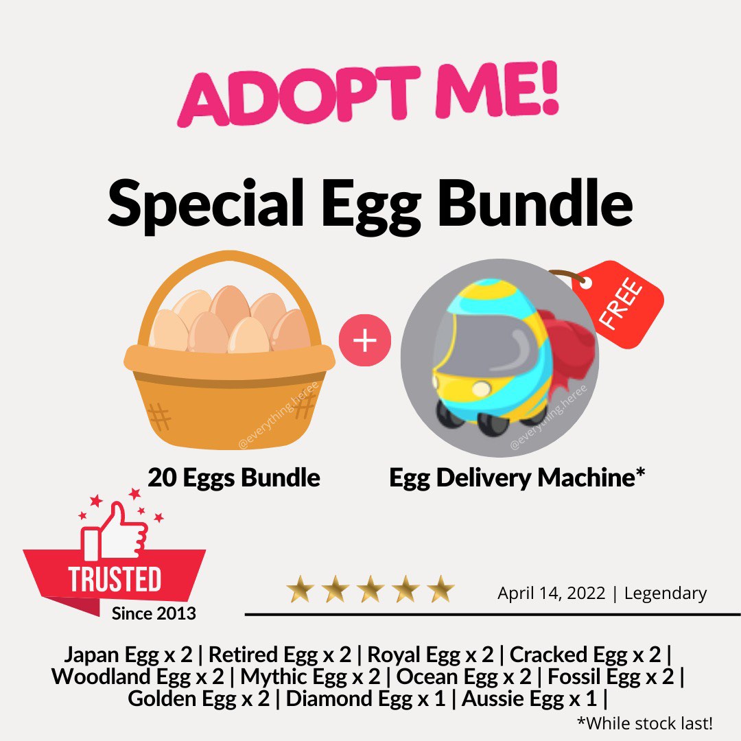 Pets, Eggs, Gifts individuals & bundle - Adopt from Me - Cheap & Fast  Delivery!!