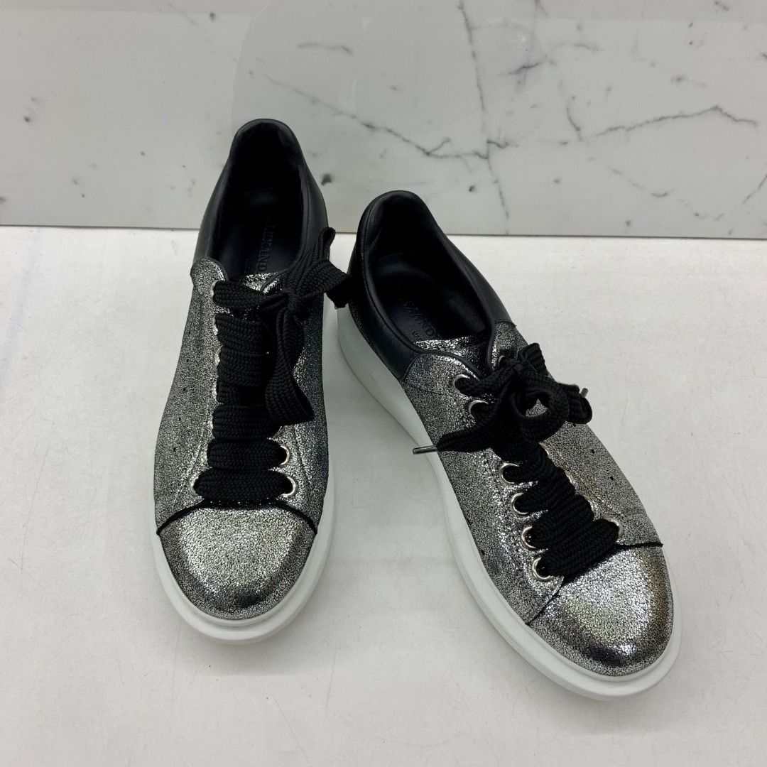 Alexander mcqueen silver glitter sneakers on sale