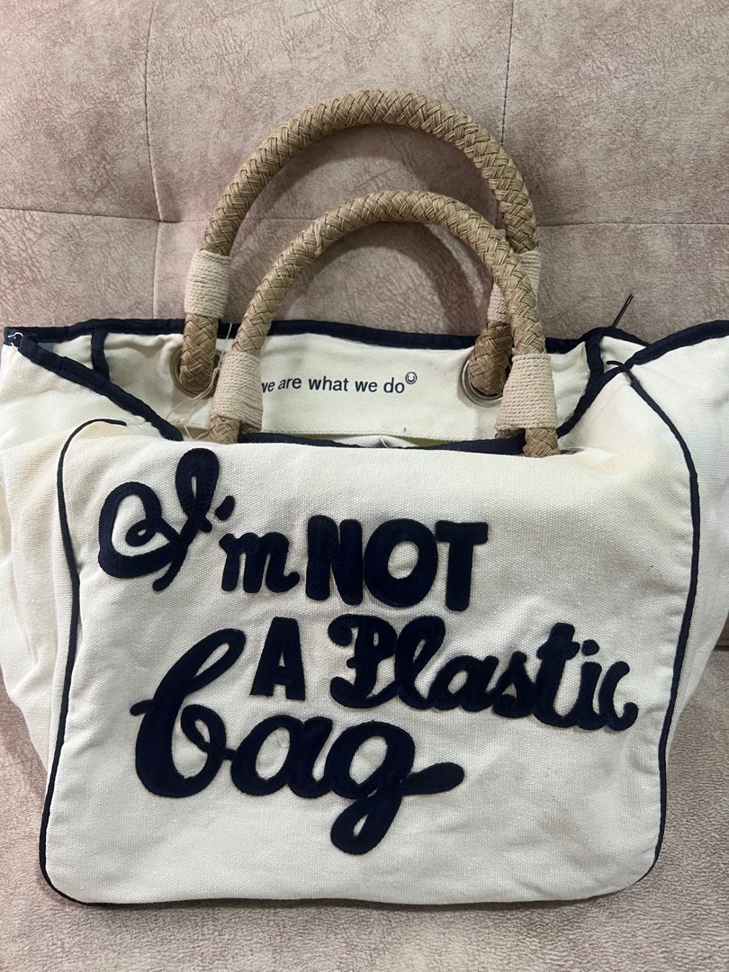Anya Hindmarch Tote Bag Plastic Brown W 41cm Women Japan [Used]