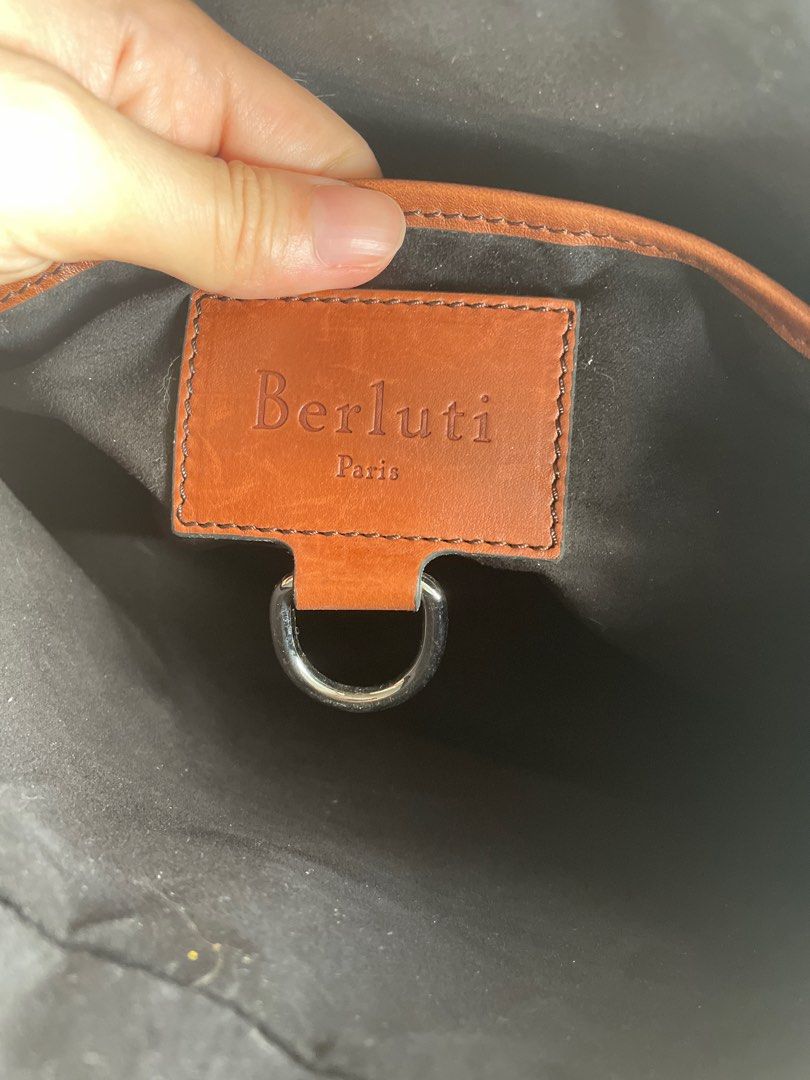 Sweat à Capuche Berluti Paris 1895 - Bordure En Cuir - Taille L Gris - Neuf Avec étiquettes