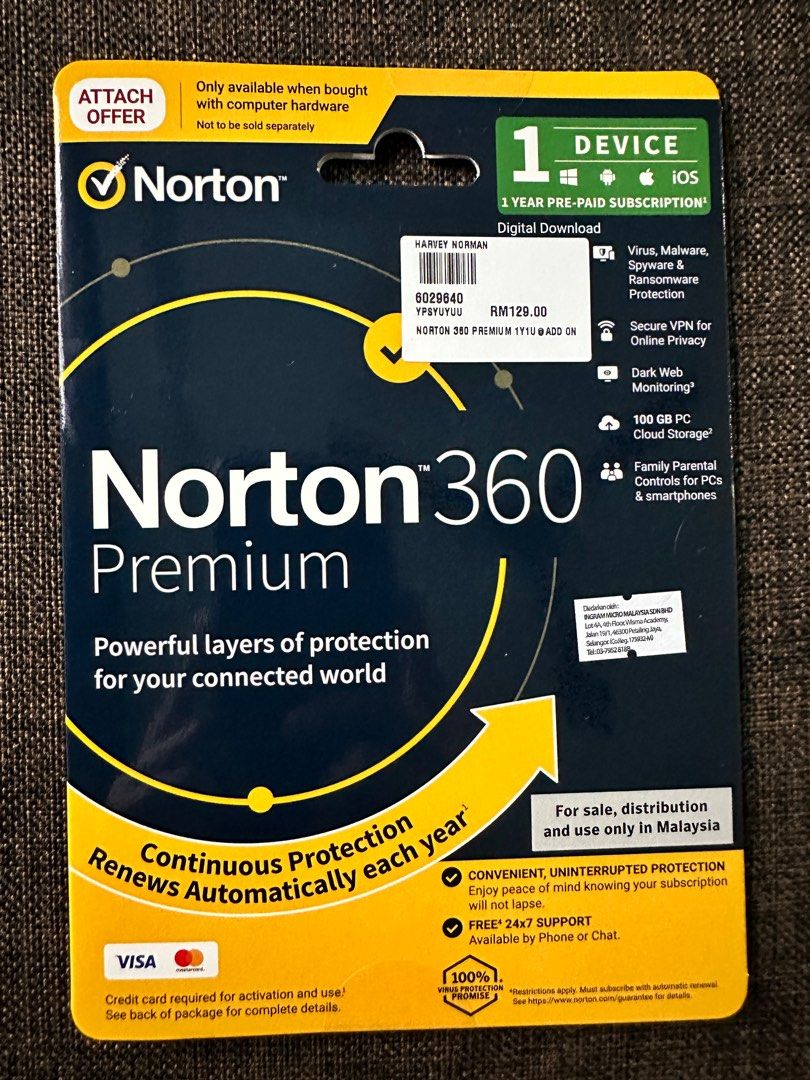 ðŸ’¯Authentic Norton 360 Premium Antivirus, Computers & Tech ...
