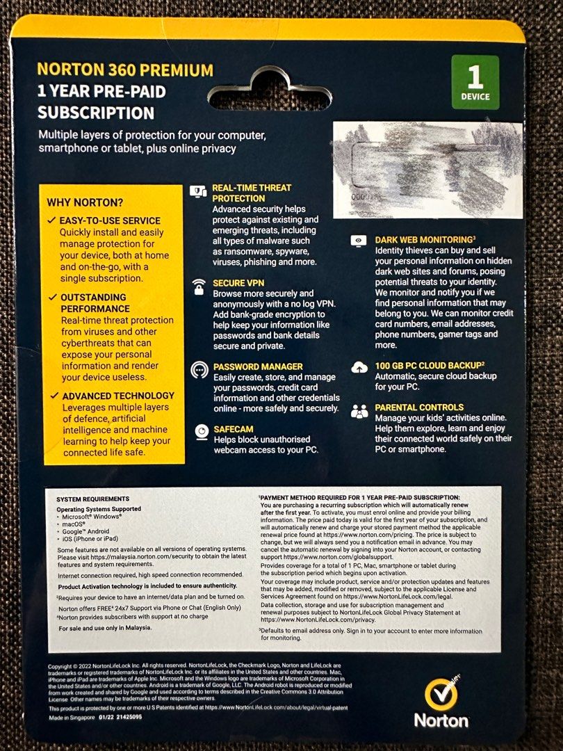 ðŸ’¯Authentic Norton 360 Premium Antivirus, Computers & Tech ...