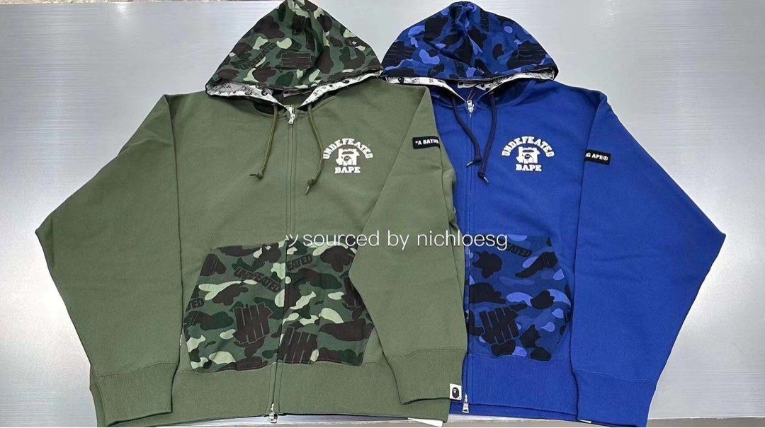 BAPE X UNDFTD COLOR CAMO RELAXED ZIP HOODIE, Men's Fashion
