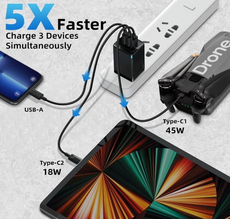 Baseus USB Type C Wall Fast Charger 65W, 3-Ports (Category: Chargers) located in Marikina City. Submitted by skowshop (Listing ID 1205793714, Image 3). Description: Brand Baseus Connectivity Technology USB C, USB A Connector Type USB Type C, USB Type A Compatible Devices Tablets, IPhone 13 / 13 Mini / 13 Pro / 13 Pro Max/MSI GS66 / MSI PRESTIGE 15 and More, Nintendo Switch Dock/iPhone 12/12 Mini/12 Pro/12 Pro Max/XS/XS Max/XR/X /11/11 Pro/11 Pro 