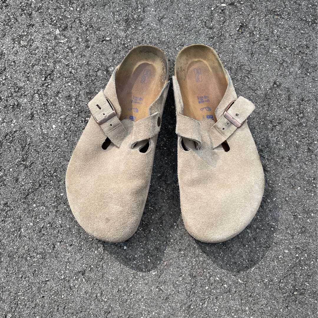 Birkenstock Boston Taupe Suede, Men's Fashion, Footwear, Sneakers on Carousell