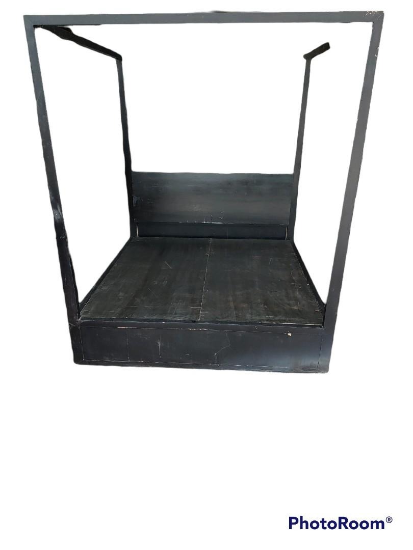 Black Wooden Low Four Poster Bed Frame for sale 100 per set