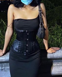 Black y2k goth corset and dress outfit