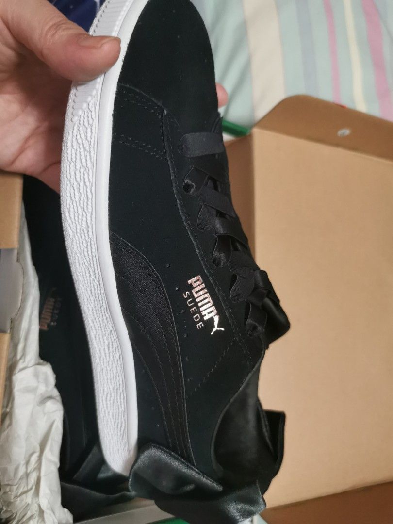 Puma suede bow top black