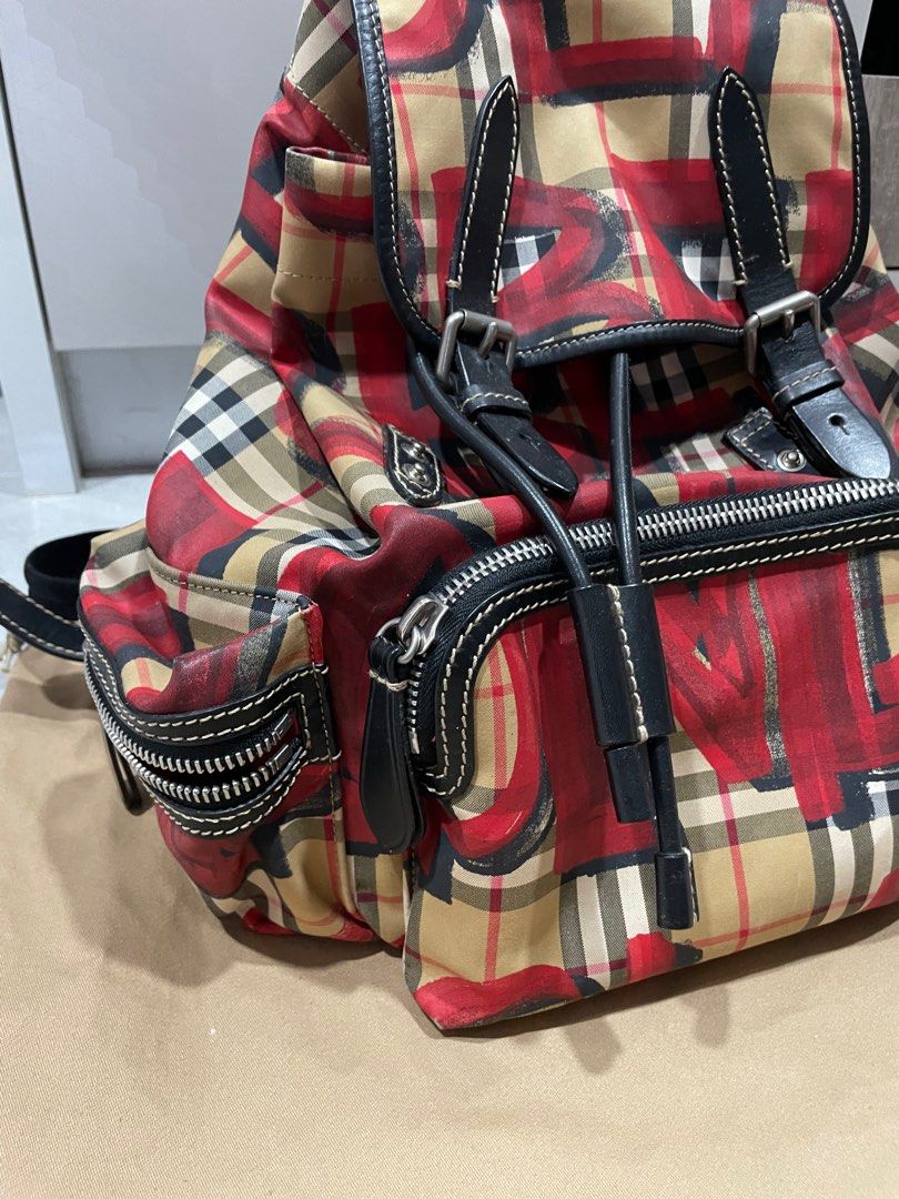 BURBERRY Rucksack Graffiti Print Red Women s Fashion Bags Wallets Backpacks on Carousell