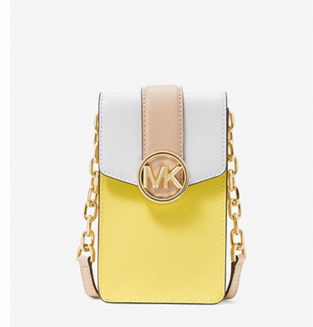 C31 MICHAEL MICHAEL KORS Carmen Small Color-Block Faux Leather Phone  Crossbody Bag(100%專門店正貨）, 女裝, 手袋及銀包, 多用途袋- Carousell