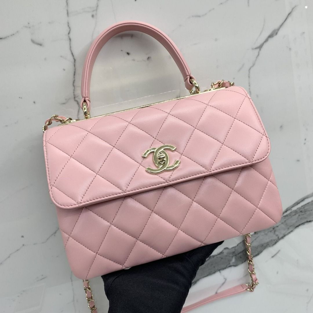 Chanel Top Handle 2wayHandbag Size Small Pink A92236 Lambskin