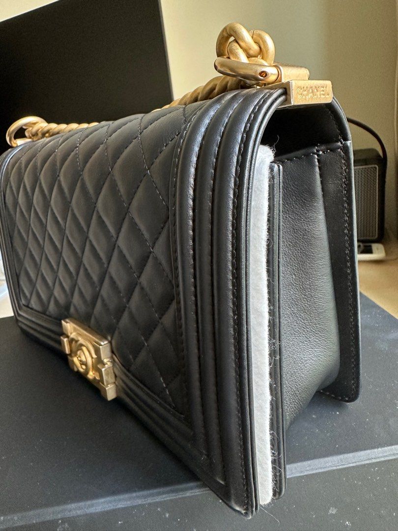 Chanel Boy Gold Hardware Medium, Luxury, Bags & Wallets on Carousell