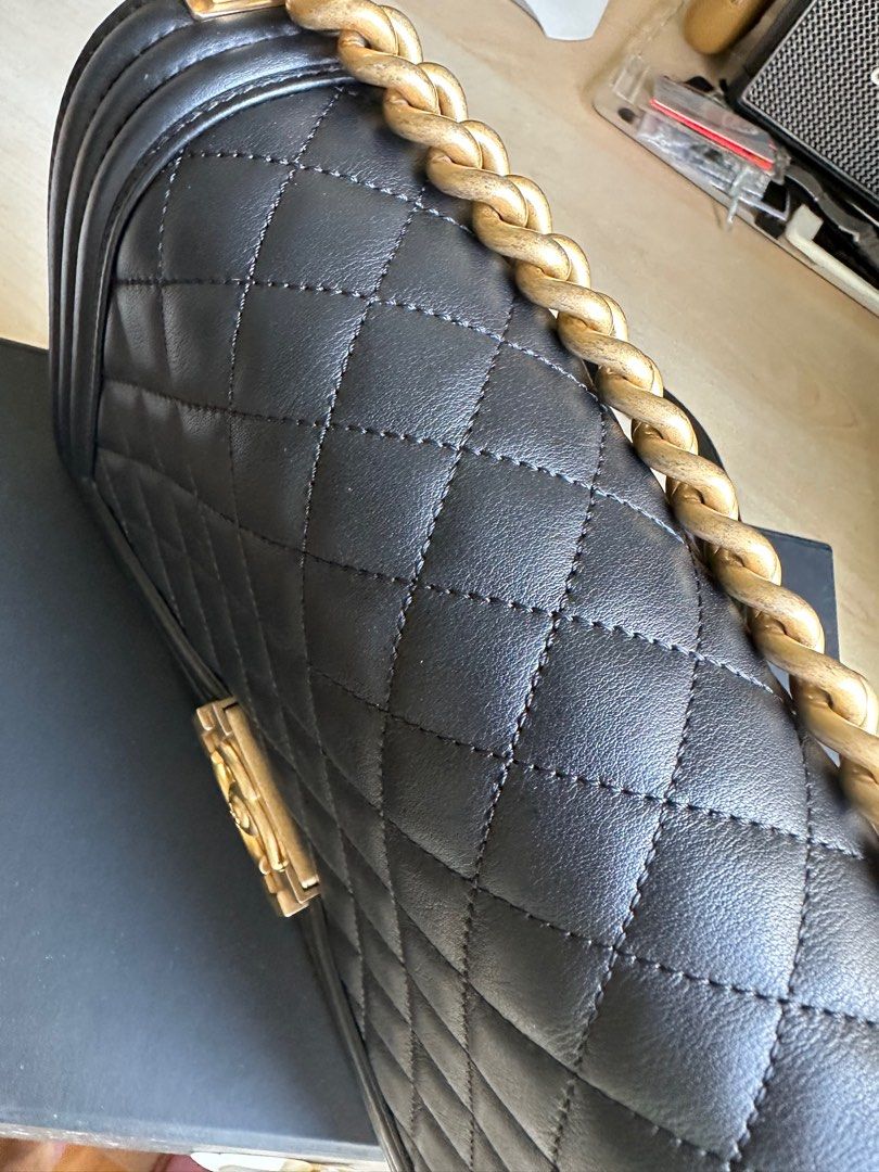 Chanel Boy Gold Hardware Medium, Luxury, Bags & Wallets on Carousell