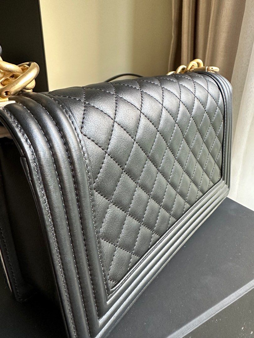 Chanel Boy Gold Hardware Medium, Luxury, Bags & Wallets on Carousell