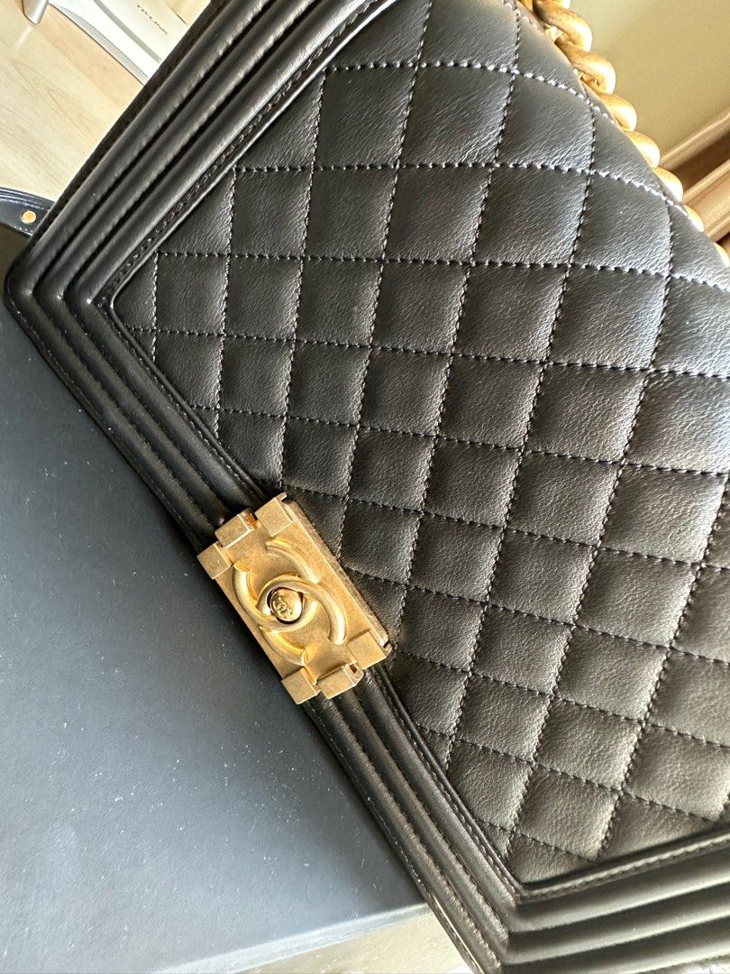Chanel Boy Gold Hardware Medium, Luxury, Bags & Wallets on Carousell