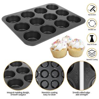 Financier Chefmade Cake Pan, 8 NonStick Rectangle Wells.Biscuits, Muffin