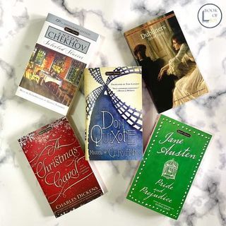 Classics|European Literature|Romance|Historical Fiction|Short Stories|Irish||Russian|Fanasy|Academic|School Books- 
Selected Stories-Anton Chekhov,Dubliners-James Joyce,Don Quixote-Miguel Saavedra,Pride and Prejudice-Jane Austen,Christmas Carol