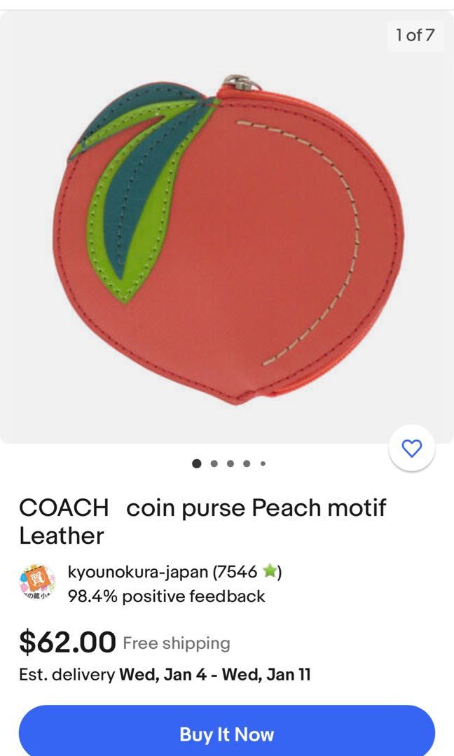 Peach coach purse sale