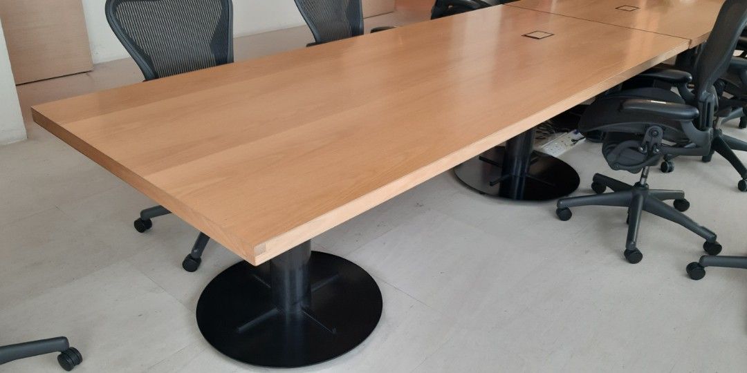 solid oak conference table