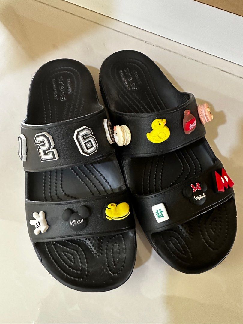 crocs with jibbitz, Men's Fashion, Footwear, Slippers & Slides on Carousell