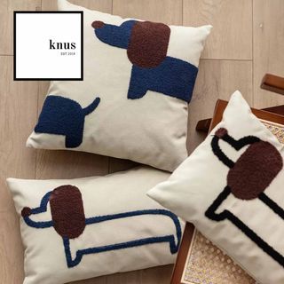 Dachshund Dog Canvas Embroidered Pillowcase with Core Pillow Lumbar Throw pillow Square Pillow