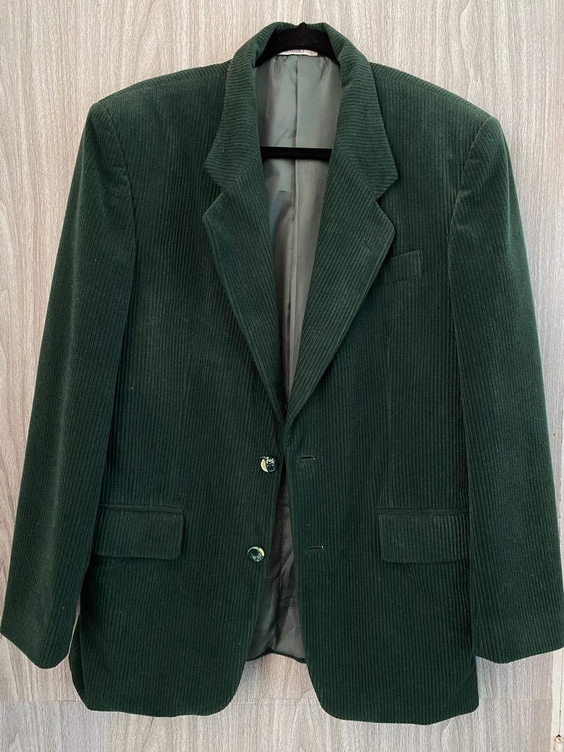 Dark Green Corduroy Blazer Womens Fashion Coats Jackets And