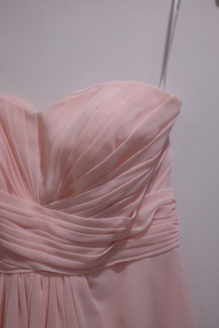 David s Bridal Bridesmaid Tube Dress Baby Pink Women s Fashion Dresses Sets Evening dresses gowns on Carousell
