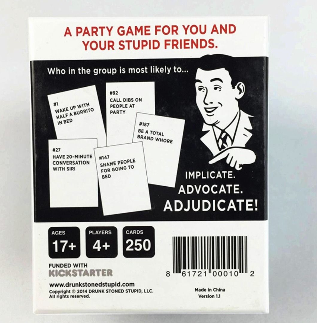 Drunk Stoned Or Stupid Adult Party Game H0125 Hobbies And Toys Toys And Games On Carousell