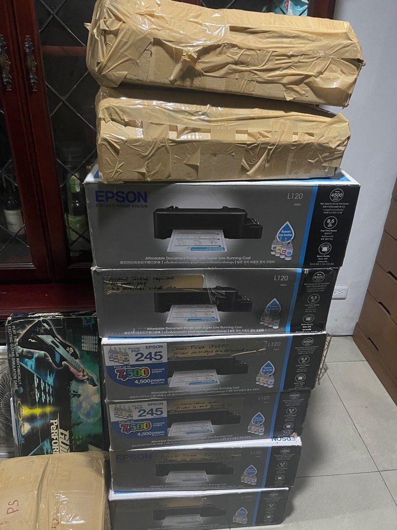 8pcs Epson L120 Printers Canon Pixma IP2770 Bundle (Category: Printers, Scanners & Copiers) located in Manila. Submitted by hodlclub (Listing ID 1205773620, Image 2). Description: 7 pcs Epson L120 1 Canon IP2770 Most of the units just need resetting Take all.