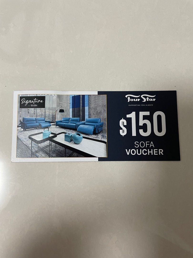 Four Stars sofa voucher, Tickets & Vouchers, Vouchers on Carousell