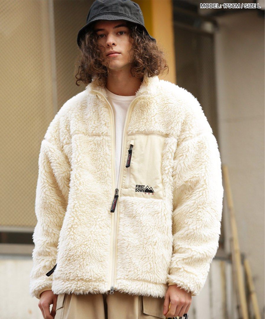 Freakstore x First Down boa fleece jacket, 男裝, 外套及戶外衣服 