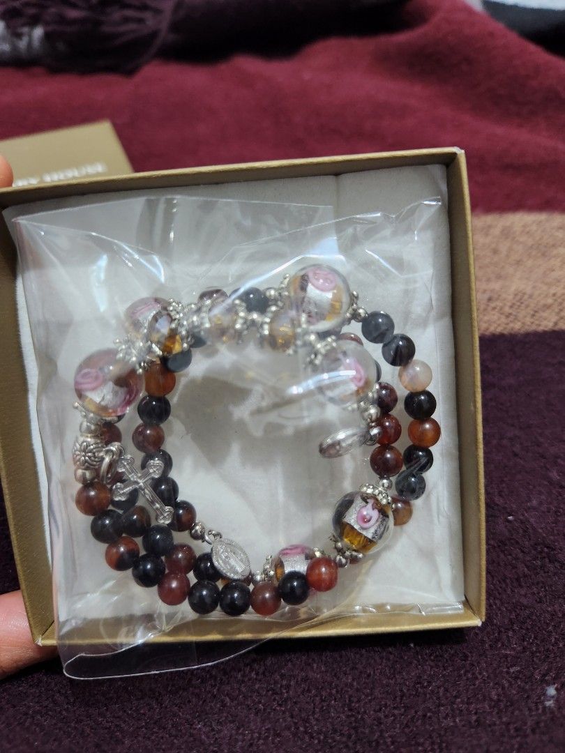 Full Count Rosary Wrap Around Bracelet (Category: Bracelets) located in Makati City. Submitted by deegue (Listing ID 1205849145, Image 2). Description: never used; as seen in picture, complete rosary - open / wrap around bracelet.