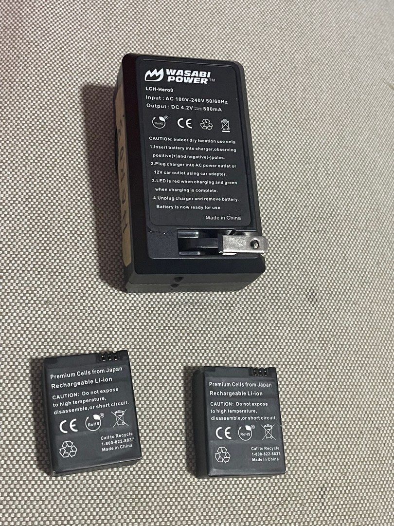 GoPro Hero 3 Charger + 2 free batteries, Photography, Photography ...