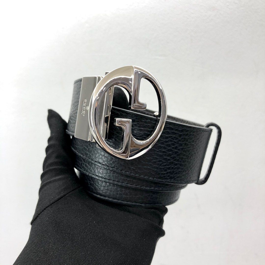 Black toscano leather gg belt outlet