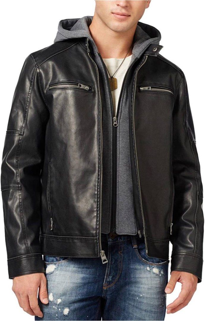Guess Leather Jacket, Men's Fashion, Coats, Jackets and Outerwear on ...