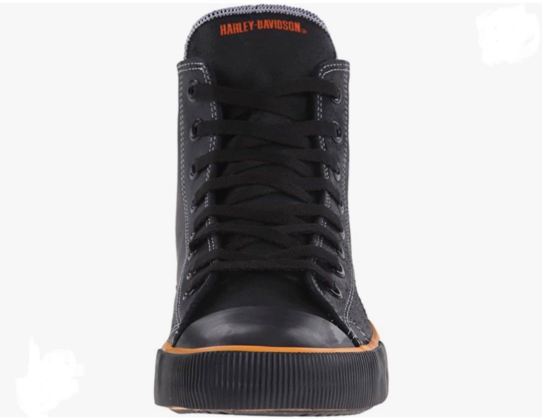 Harley Davidson Nathan Mens motorcycle boots (Category: Boots) located in Quezon City. Submitted by patriciach (Listing ID 1205764721, Image 2). Description: Original Harley Davidson men’s boots Size 12 men’s Fabric Type : 100% Leather Care Instructions: Machine Wash Sole Material: Rubber About this Item • Lace-up sneaker with cap toe featuring Harley Davidson branding at tongue and shaft • Full-length cushioned sock lining • Vulcanized construct