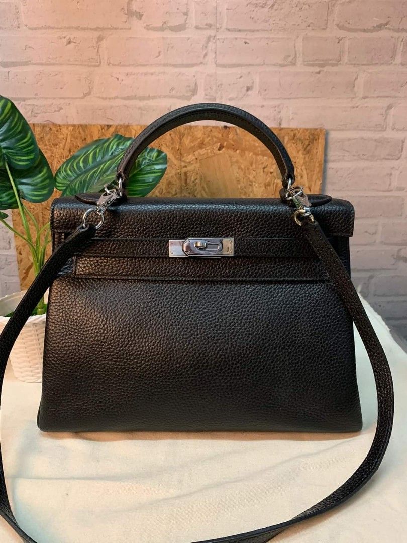 HERMES KELLY BLACK 30 TWO WAY BAG, Luxury, Bags & Wallets on Carousell