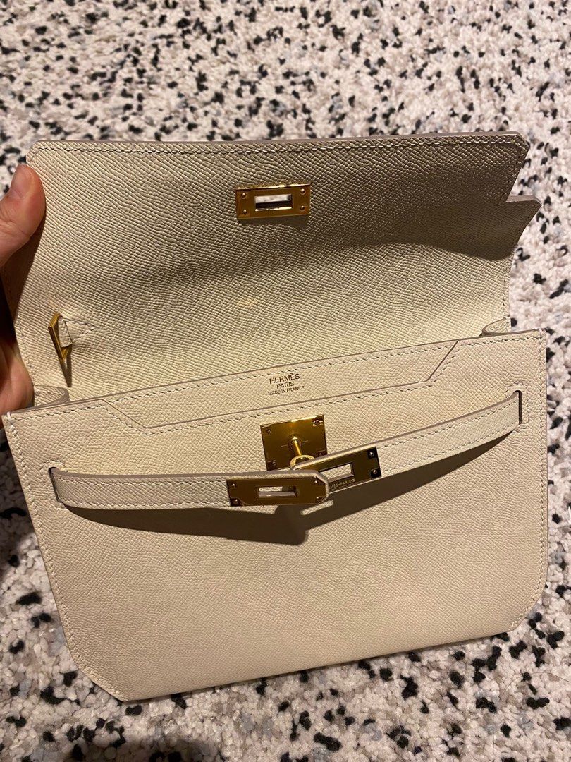 Hermes Kelly Depeche 25 in Epsom leather, Nata with GHW