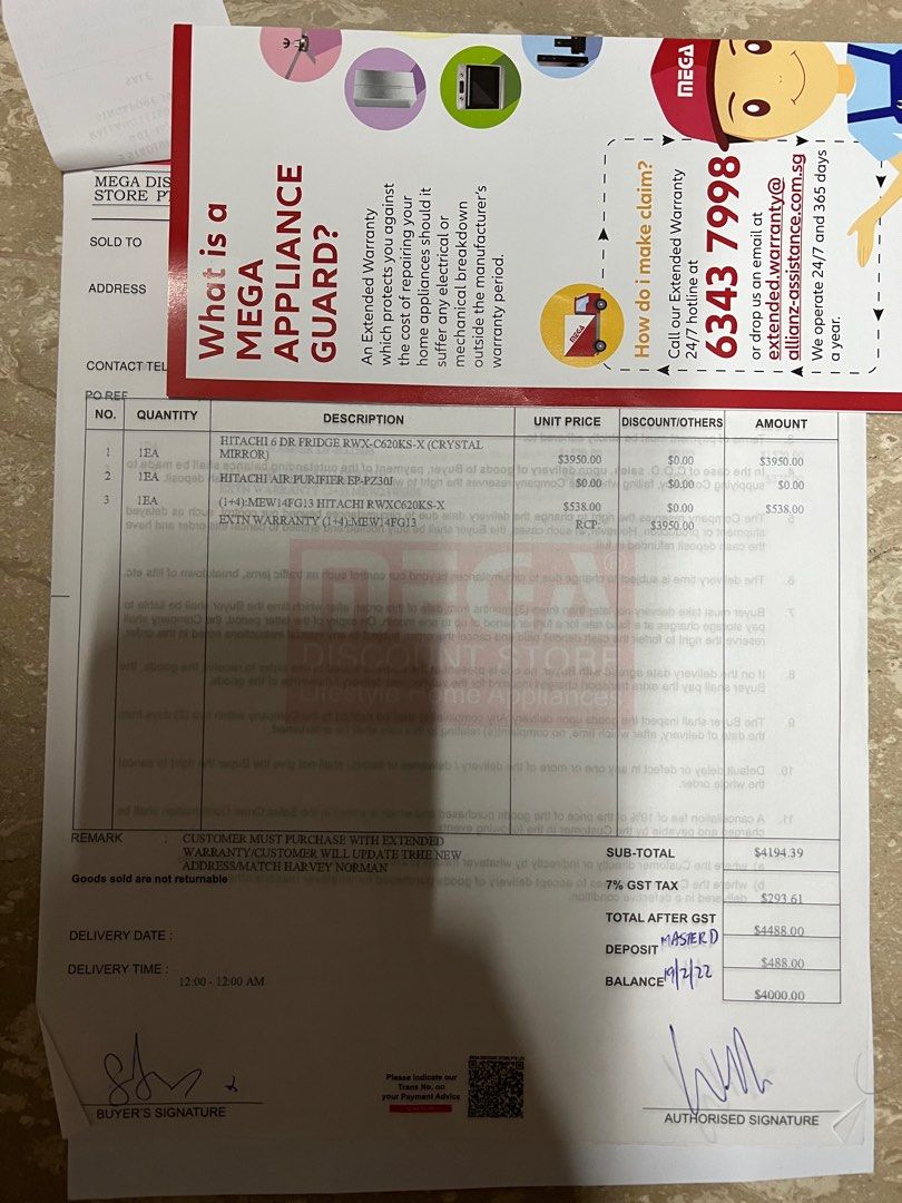 Hitachi 6 door Made In Japan refrigerator & freezer (5 years warranty